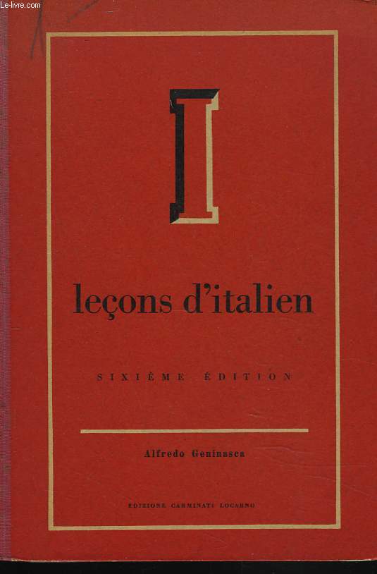 LECONS D'ITALIEN I. 6e EDITION