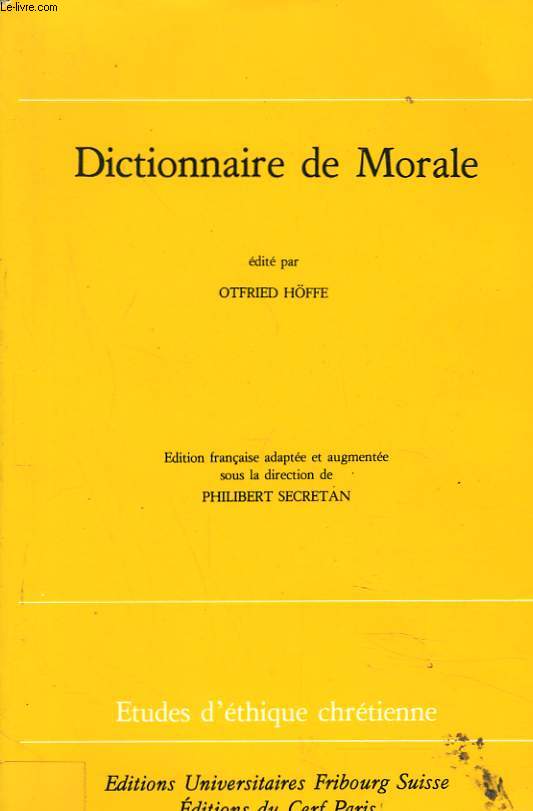 DICTIONNAIRE DE MORALE.