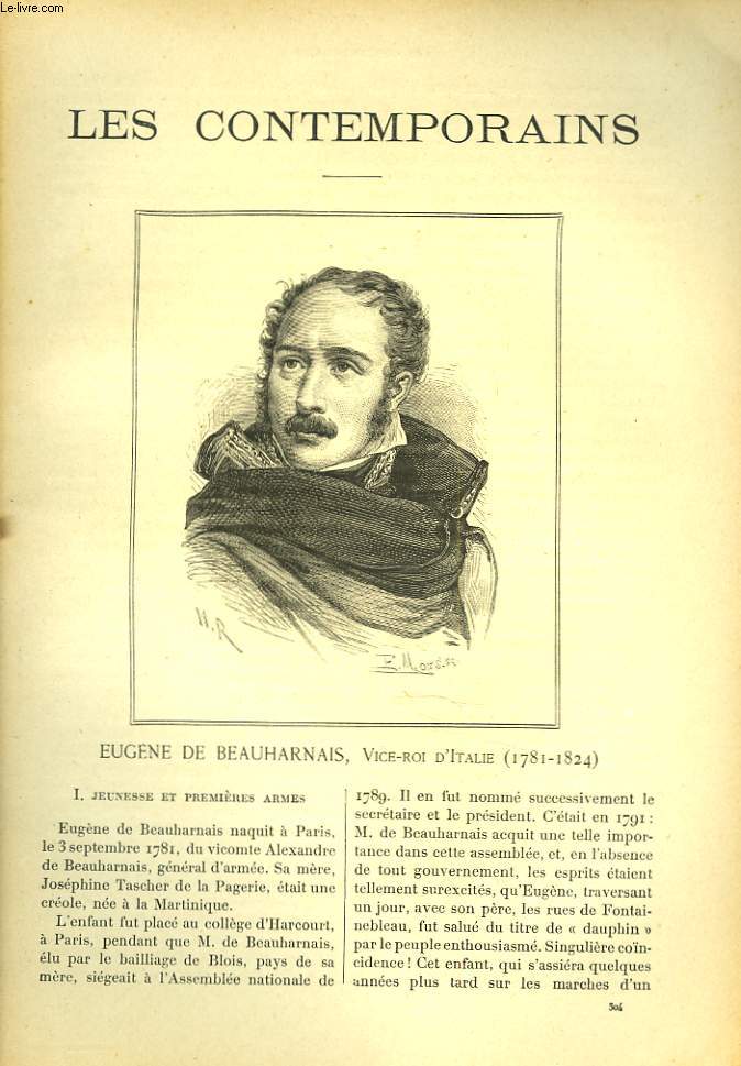 LES CONTEMPORAINS N304. EUGENE DE BEAUHARNAIS, VICE-ROI D'ITALIE. (1781-1824).