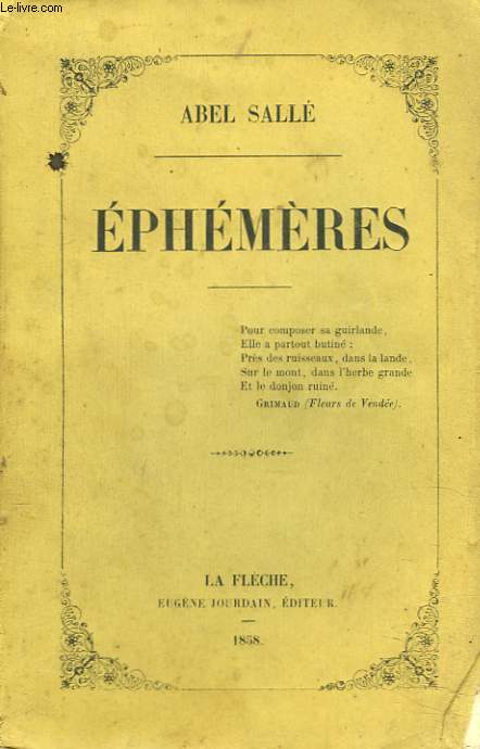 EPHEMERES + ENVOI DE L'AUTEUR.