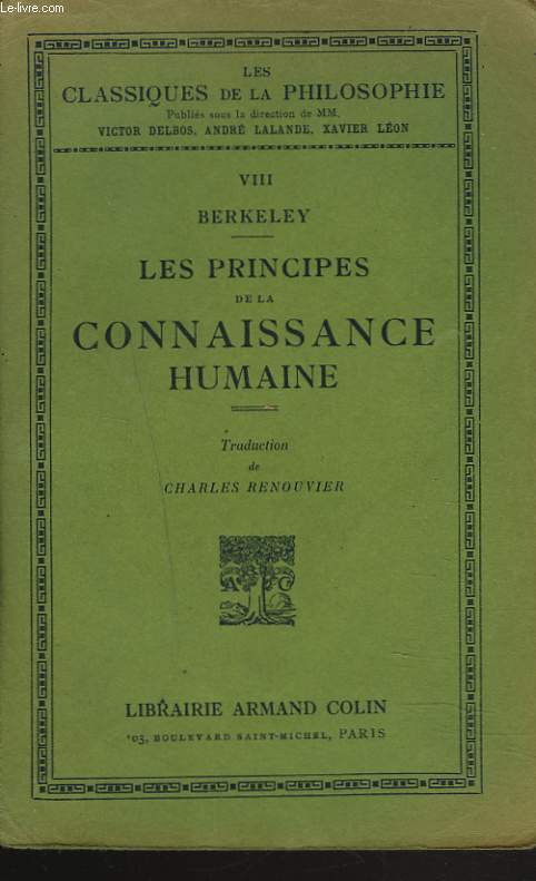 LES PRINCIPES DE LA CONNAISSANCE HUMAINE.