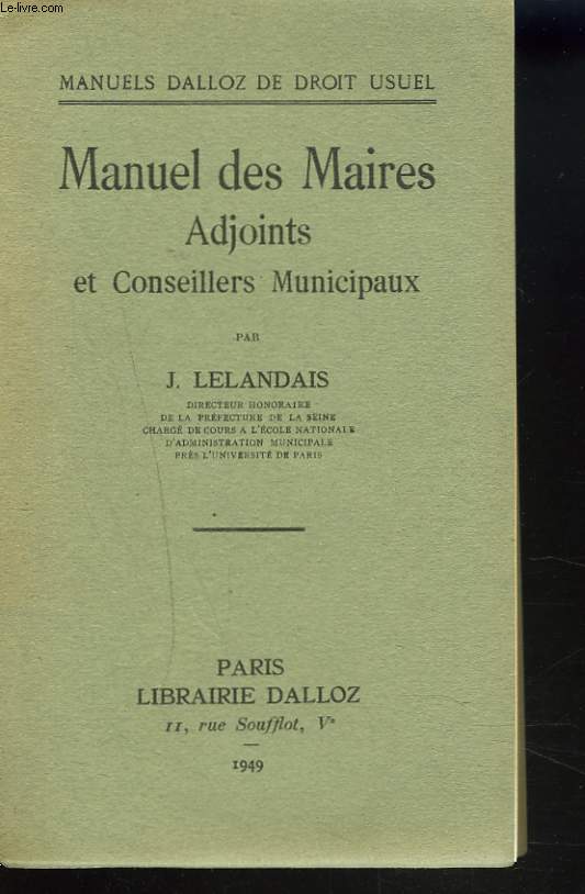 MANUEL DES MAIRES ADJOINTS ET CONSEILLERS MUNICIPAUX