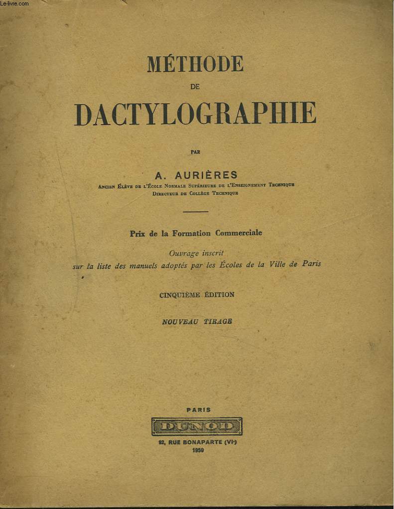 METHODE DE DACTYLOGRAPHIE.