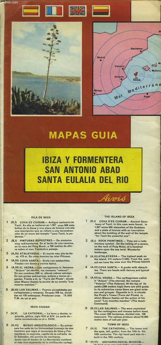 MAPAS GUIA. IBIZA Y FORMENTERA, SAN ANTONIO ABAD, SANTA EULALIA DEL RIO.