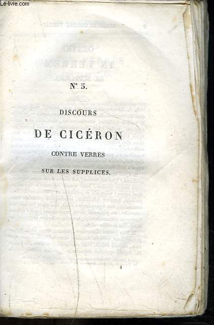 N5. DISCOURS DE CICERON CONTRE VERRES SUR LES SUPPLICES.
