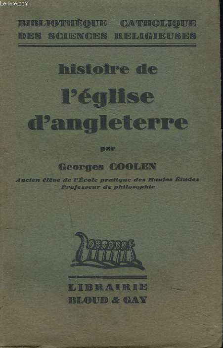 HISTOIRE DE L'EGLISE D'ANGLETERRE.