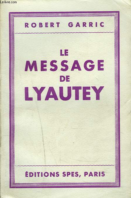 LE MASSAGE DE LYAUTEY