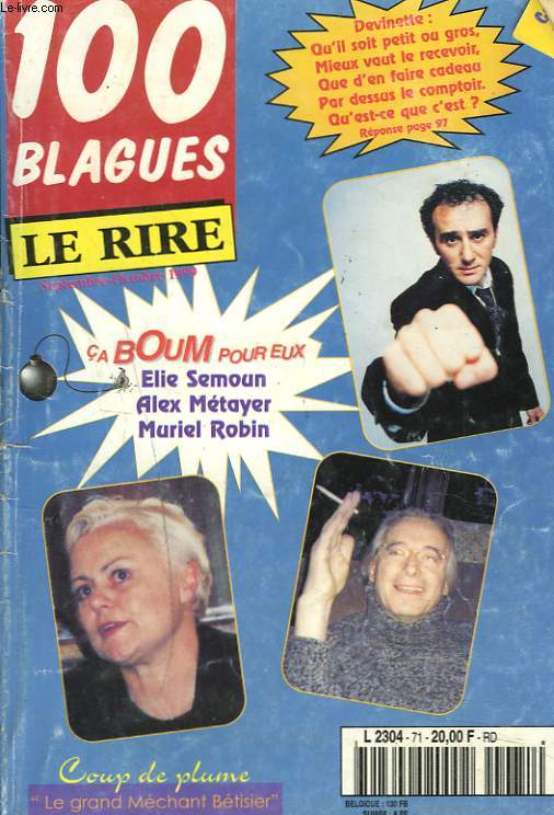 100 BLAGUES. LE RIRE, SEPTEMBRE, OCTOBRE 1999.