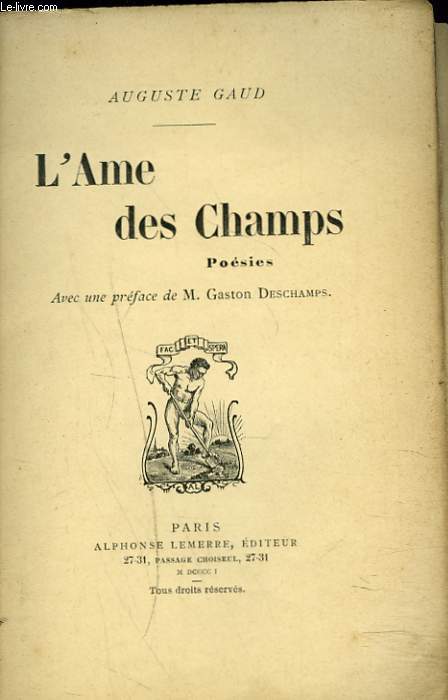 L'AME DES CHAMPS. POESIES. + ENVOI DE L'AUTEUR. OUVRAGE INCOMPLET (CAHIER DE PREFACE SEUL)