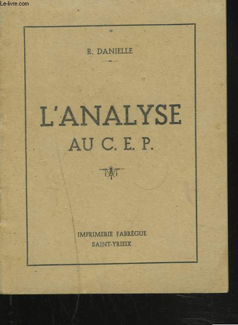 L'ANALYSE AU C.E.P.