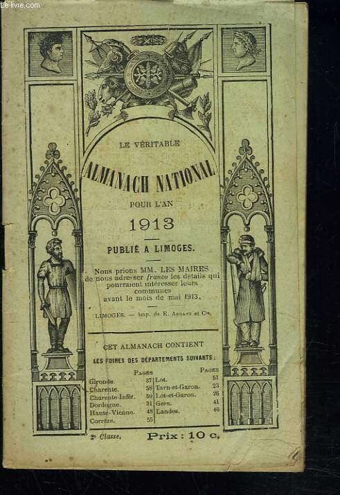 LE VERITABLE ALMANACH NATIONAL POUR L'AN 1913.