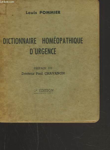 DICTIONNAIRE HOMEOPATHIQUE D'URGENCE.