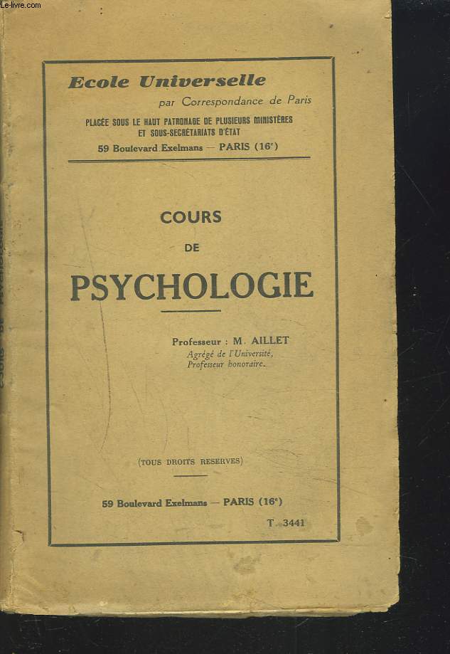 COURS DE PSYCHOLOGIE