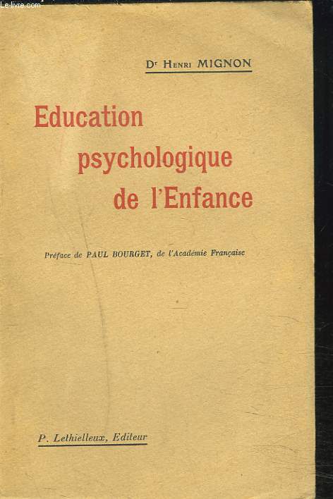EDUCATION PSYCHOLOGIQUE DE L'ENFANCE