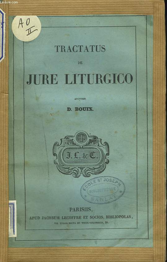 TRACTATUS DE JURE LITURGICO