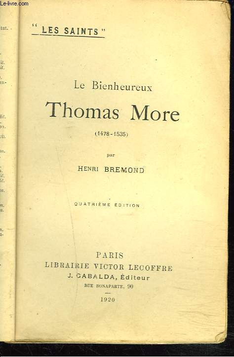 LE BIENHEUREUX THOMAS MORE (1478-1535)