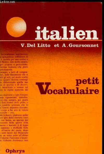 ITALIEN - PETIT VOCABULAIRE