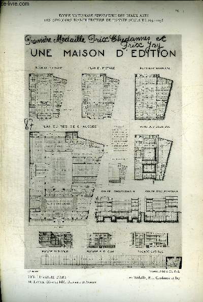 LES CONCOURS D ARCHITECTIRE DE L ANNEE SCOLAIRE 1935 - 1936