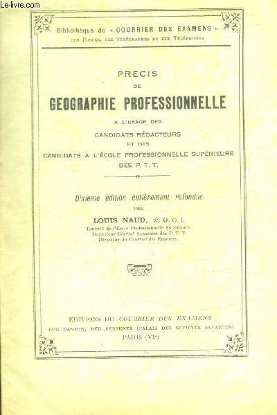 PRECIS DE GEOGRAPHIE PROFESSIONNELLE
