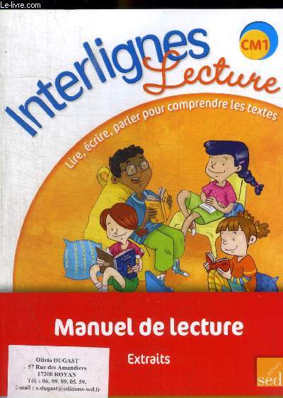 INTERLIGNES LECTURE - CM1 - MANUEL DE LECTURE