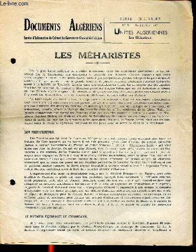 Documents algriens Les mharistes Srie militaire N 4 15 Janvier 1947 Units algriennes