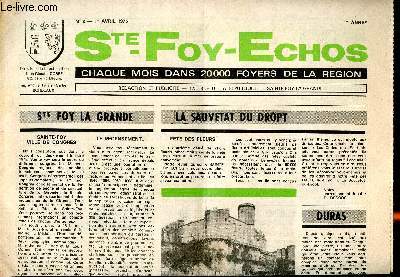 Ste-Foy-Echos N 2 1er avril 1975 Sommaire: le recensement, fte des fleurs, club des supporters, petites annonces...