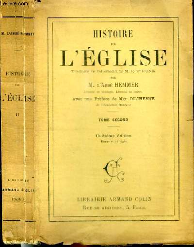HISTOIRE DE L'EGLISE - TOME SECOND