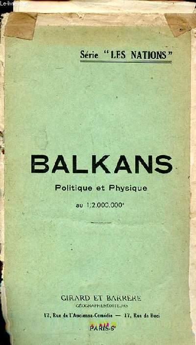 Balkans Politique et physique carte gographiques Srie Les nations