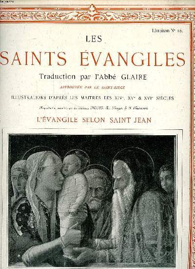Les Saints vangiles Livraison N 16 L('vangile selon Saint Jean