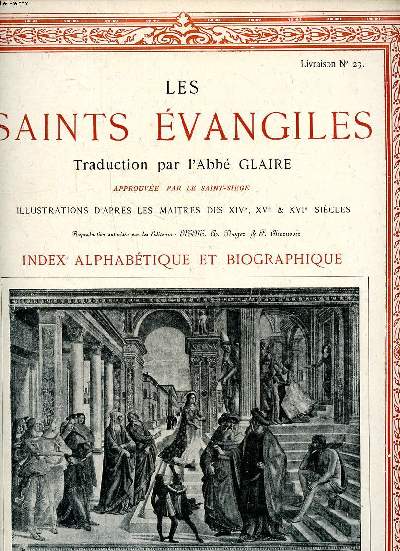 Les Saint vangiles Livraison N 23 Index alphabtique et biographique