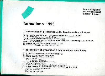 Formation continue 1995 institut rgional du travil social aquitaine