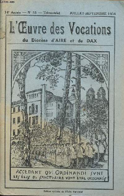 L'oeuvre des vocations du diocse d'Aire et de Dax N55 Juillet -Septembre 1938