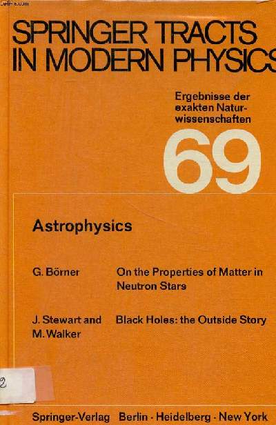 Springer tracts in modern physics Volume 69 Ergebnisse der exakten Natur-wissenschaften