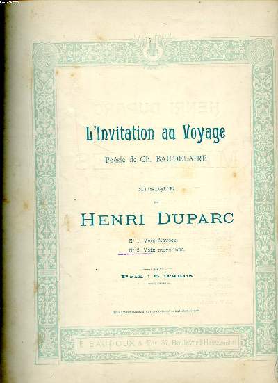 L'invitation au voyage Posie de Baudelaire