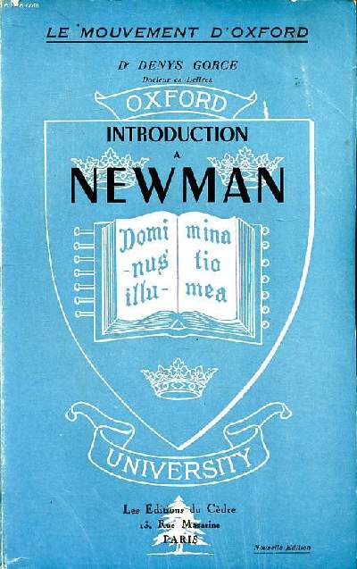 Introduction  Newman Collection le mouvement d'Oxford Nouvelle dition