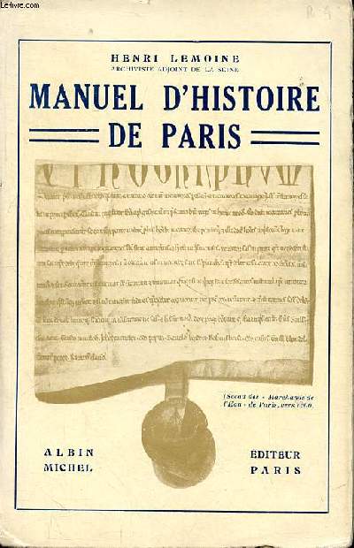 Manuel d'histoire de Paris