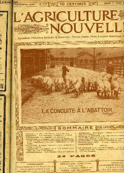 L'AGRICULTURE NOUVELLE N 1137 - ELEVAGE.