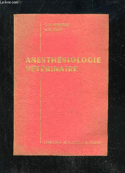 ANESTHESIOLOGIE VETERINAIRE