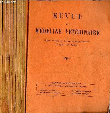 REVUE DE MEDECINE VETERINAIRE - 9 NUMEROS 9 VOLUMES - JANVIER + FEVRIER + MARS + AVRIL + MAI + AOUT-SEPTEMBRE + OCTOBRE + NOVEMBRE + DECEMBRE.