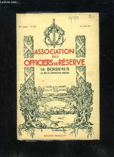 ASSOCIATION DES OFFICIERS DE RESERVE DE BORDEAUX - BULLETIN TRIMESTRIEL N 209