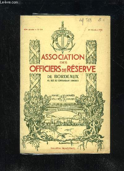 ASSOCIATION DES OFFICIERS DE RESERVE DE BORDEAUX - BULLETIN TRIMESTRIEL N 211