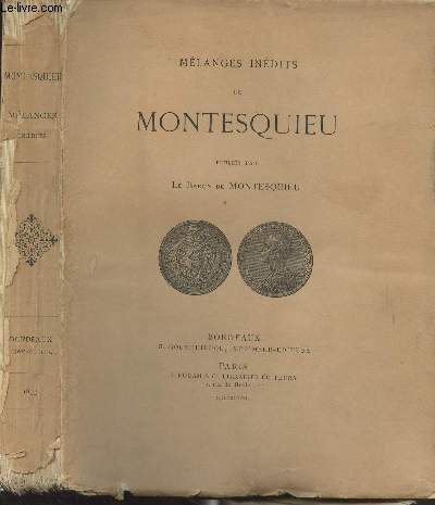 Mlanges indits de Montesquieu