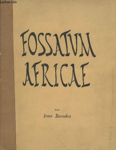 Fossatum Africae, recherches ariennes sur l'organisation des confins sahariens  l'poque romaine