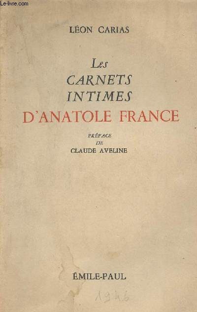 Les carnets intimes d'Anatole France