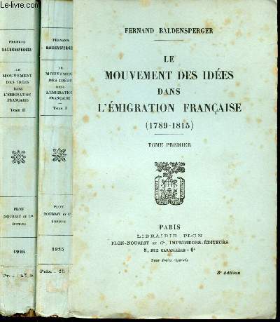 Les mouvements des ides dans l'migration franaise (1789-1815).