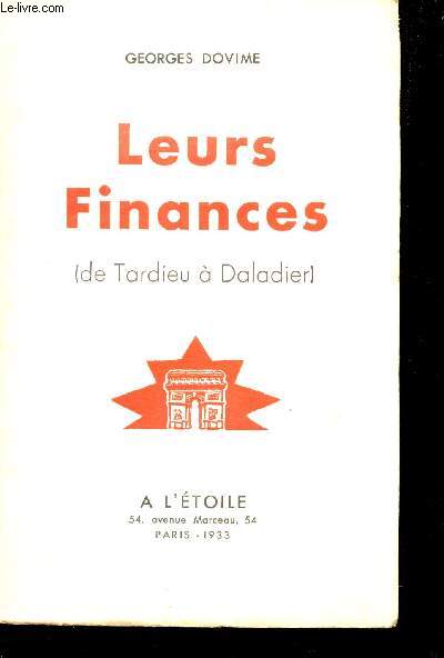 Leurs Finances (de Tardieu  Daladier).