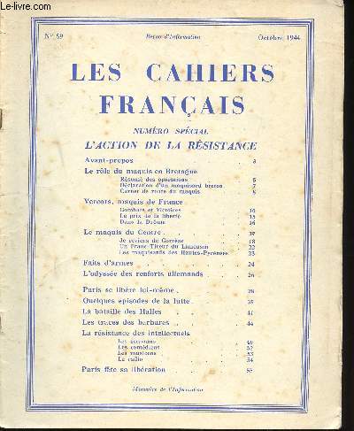 Revue bimensuelle d'Information N 59 d'Octobre 1944.