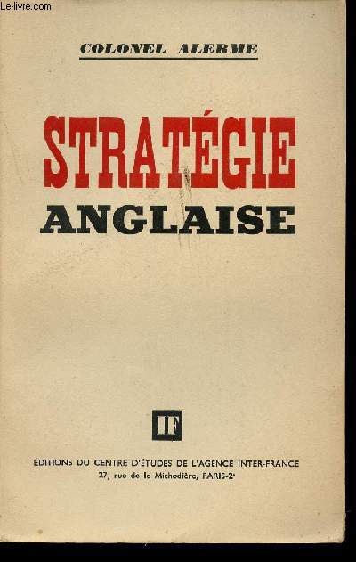 Stratgie anglaise.