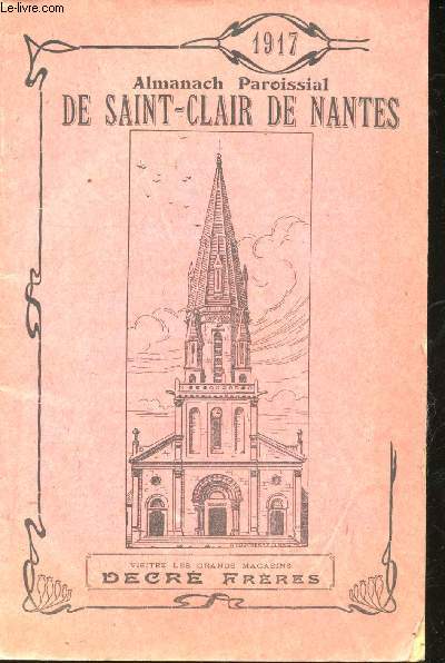 Almanach paroissial de Saint-Clair de Nantes. Anne 1917.