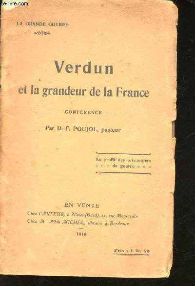 Verdun et la grandeur de la France. Confrence.